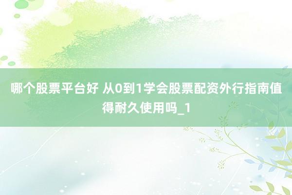哪个股票平台好 从0到1学会股票配资外行指南值得耐久使用吗_1